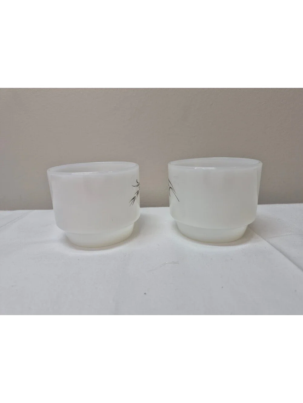 Vintage Fire-King Anchor Hocking Milk Glass Coffee Cups Set of 2 J48
